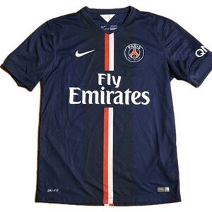 Nike Saint Paris Germain Jersey Mens M Blue Dri Fit Soccer Futbol Logo Sport